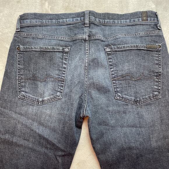 7 For All Mankind Slimmy Jeans Mens 36x34 Blue Dark Wash Denim Stretch Pants - Picture 3 of 10